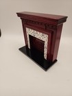 Vintage Dollhouse Victorian Mahogany Delft Tile Fireplace 1 12 Scale Furniture