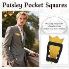 Solid Color Paisley Pocket Square Handkerchief For Men Suit Wedding Office
