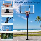 In Ground Basketball Hoop 7 5-10ft Adjustable  55  Shatterproof Backboard  Steel