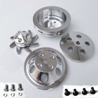 Sbc Pulley Set W bolt Long Water Pump Crankshaft Alternator Power Steering Pump