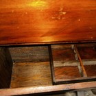 Vintage Wooden Crafting Sewing Caddy Storage Box Brown With Tray   Unique