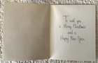 Unused Christmas Best Wishes Poinsettia Sign Vintage Greeting Card 1940s 1950s