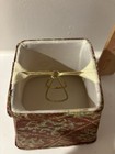 Vintage Square Clip-on Lamp Shade Red Green Abstract Fabric Gold Fitting 4x3x3 
