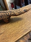 Vintage Aboriginal Pokerwork Goanna Lizard Carving Mulga Wood 10    Australia
