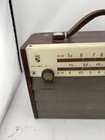 Vintage Sanyo 7s-w1 Mw Sw Transistor Radio Wood Case Leather Handle Japan 
