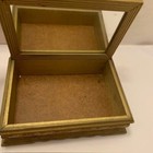 Rare Vtg Jewelry Dresser Parlor Letter Box Gold Ornate Glass Top Art Deco Rococo