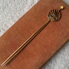 Japanese Kanzashi Kimono Hair Ornament Hairpin Metalwork Flower Motif Vintage