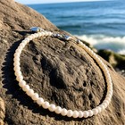 Tiny Freshwater Pearl Adjustable Anklet Natural White Pearl Healing Woman Anklet