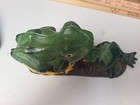Vintage 8 Inch Cast Iron Two Frog s  Mechanical Coin Bank