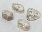   4  Vintage Sterling Silver Pill Boxes 