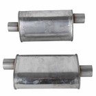 2  high Performance Universal Muffler 409s - 2 25 Offset In   2 25 Center Out