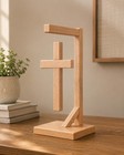 Handcrafted Floating Cross Real Wood Decor