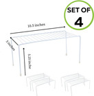 Kitchen Cabinet Wire Shelf Organizer rack - 4 Pack Sturdy Metal Shelf Risers - D