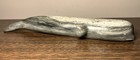 Vintage Canadian Inuit Mina Iqaluq Argillite Stone Whale Carving  art belcher 