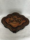 Black Lacquer   Gilt Painted Covered Box - 1940s Chinese Export
