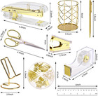 Gold Office Supplies Set Desk Accessories  Acrylic Stapler Set Staple Remover
