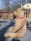 Antique Pink Mohair Teddy Bear - 14   No Ids  Germany  Shoe Button Eyes