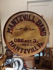 Large Antique 100 Year Old Drum   Mantzville Pennsylvania Band Drum  33 In  Tall