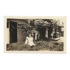 Vintage Snapshot Photo 1920s Woman With Small White Dog Puppy Animal Pet B w
