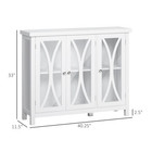 Kitchen Sideboard Storage Cabinet With Glass Door Adjustable Shelf White