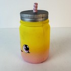 Silly Squishies Kawaii Mason Jar Drink Squishy Toy Yellow Pink Ombre Face Cute