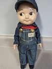 Antique Buddy Lee Railroad Engineer Hard Plastic 13  Doll Lee Denim Overalls cap