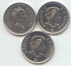 Canada 2003 2017 2022 Canadian Nickel 5c Five Cent 5 Cents Exact Set - 3 Coins