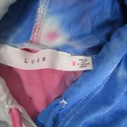 Lush Hoodie Womens Medium Blue Pink Tie Dye Pullover Made Usa Long Sleeve Top