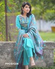 Cotton Slub Women s Salwar Kameez Indian Bollywood Ethnic Kurti Pant Dupatta Set