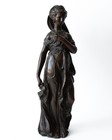 Fine Antique French Neoclassical Belle Epoque Bronze Female Statue 19th C 26cm