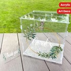 Acrylic Rustic Wedding Card Box With Lock window     Elegant Gift Envelope Style