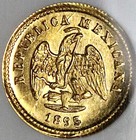 1895-cn Ngc Ms 64 Mexico Gold 1 Peso Culiacan Mint State 1k Coin  25010401c 