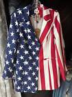 American Flag Blazer W fringed Sleeves