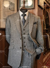 Vintage Men s Tweed Suit Warm Winter 1920 Workwear Office 3pcs Jacket Tuxedo