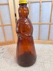 Vintage 1960s Mrs Butterworth Amber Colored Glass Bottle 10 h