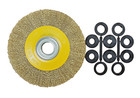 2pc 8   Crimped Wire Wheel Brush 1   Thick Deburring Bench Grinder 590312