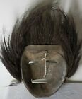 Handcarved Wooden Ox Hair Mask Demon Wall Art African Indigenous Tribal Rare