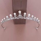 Women Luxury Wedding Bridal Pearl Crown Diana Hair Band Headdress Tiara For W   