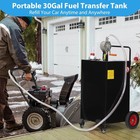 30 Gallon Gas Caddy Fuel Diesel Oil Transfer Tank With 4 Wheels   Pump Portable