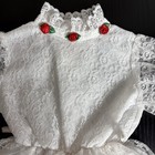 Vintage 80s Toddler Girl Size 2t  White Frilly Fancy Lace Party Dress High Neck