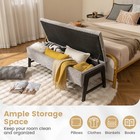 Tufted Ottoman Bench Modern Storage Bench W  High Density Sponge Cushion