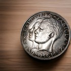 Belgium 50 Francs Silver Coin- Royal Marriage 83 5  Pure 12 5 Gr Au-55-58