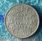   v3  British Indian Colonial Silver Coin Of Queen Victoria Nice Grade 1890 ad