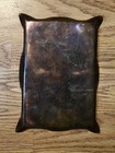 Vintage 1954 Antique Brass Copper Tray Wedding Announcement Engraved Invitation