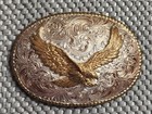 Crumrine Eagle Silver Plated Western Style Belt Buckle Cowboy Western 4  3 Used