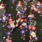 Japanese Traditional Summer Kimono Yukata Black Vivid Flowers Cute Design