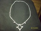 Beautiful Vintage Art Deco Style White Rhinestone Necklace - Jewelled Clasp