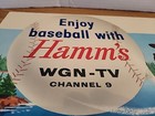  vtg  1950s Hamms Beer Bear   Wgn Cubs Sox Baseball Advertising Sign