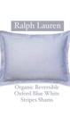 Ralph Lauren Organic Reversible Oxford Bluewhite Stripes Shams Standard Set Of 2