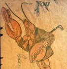 Gentleman Lobster Antique C1900 Rare Leather Postcard  Caricature Historic Funny